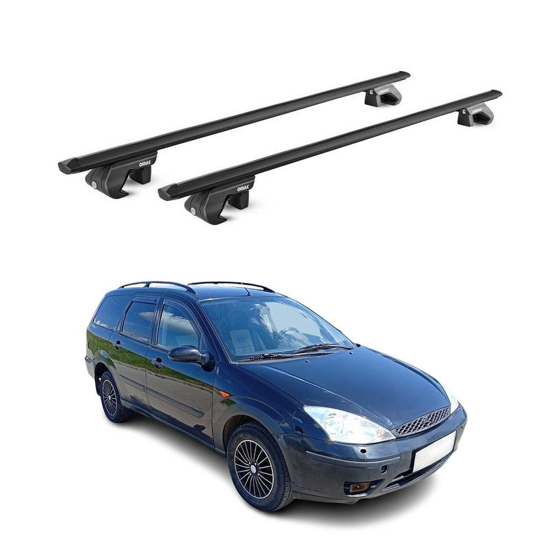 Barres de toit transversales pour Ford Focus I II Break 1999-11 Alu Noir 2x ABE