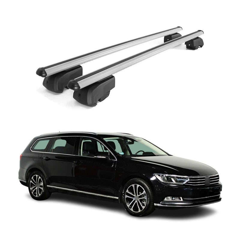 Barres de toit Transversale pour VW Passat B8 Variant 2015-2019 Alu Gris ABE