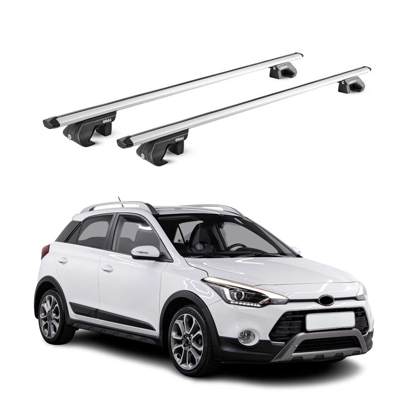 Barres de toit transversales pour Hyundai i20 Active GB 2015-20 Alu Gris 2x ABE