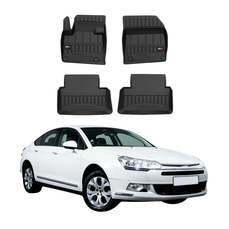 OMAC Tapis de sol caoutchouc pour Citroen C5 Berline Break 2008-17 Noir Premium