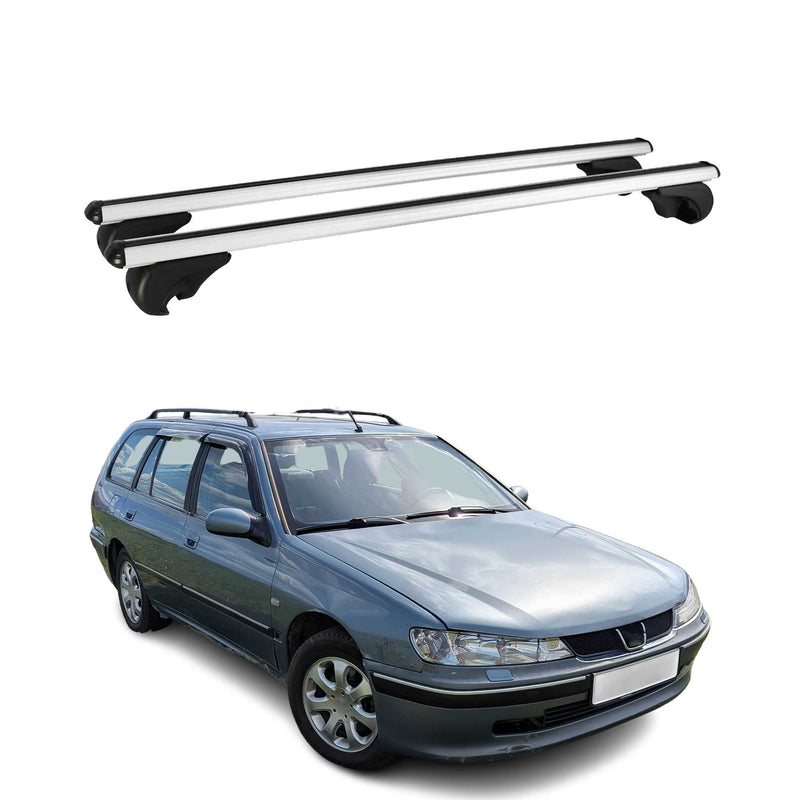 Barres de toit Transversales pour Peugeot 406 1999-2005 Aluminium Argent