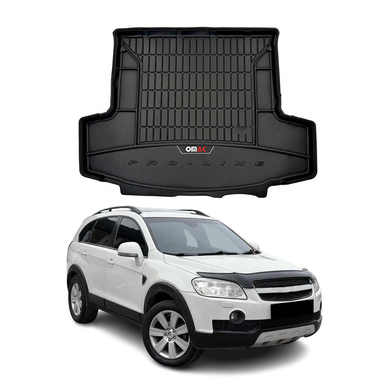 Tapis de Coffre pour Chevrolet Captiva 2006-2018 TPE Noir