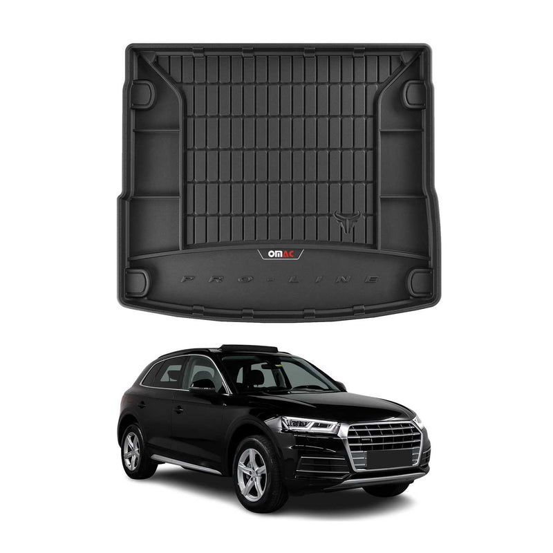 OMAC Tapis de coffre caoutchouc pour Audi Q5 FY 2017-2024 Noir Premium