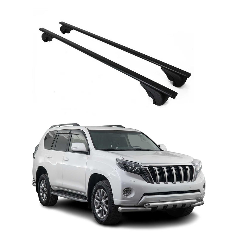 Barres de toit Transversales pour Toyota Land Cruiser Prado 2008-2024 Fer Noir