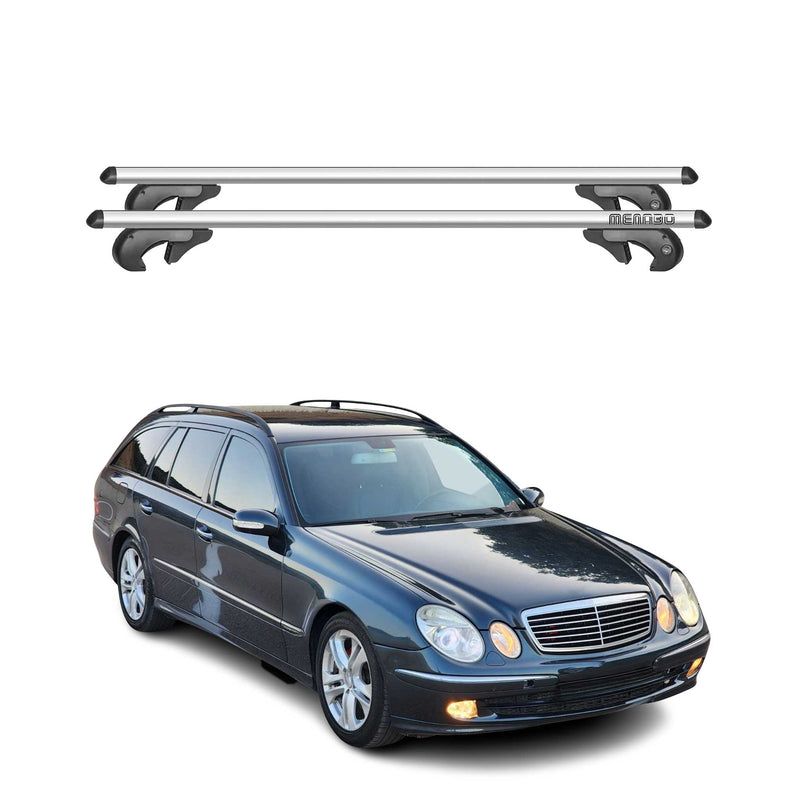 Barres de toit pour Mercedes E Klasse S211 Kombi 2003-2008 90kg Alu Gris