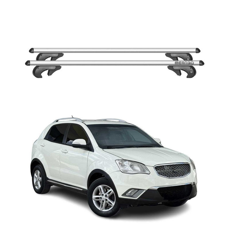 Barres de toit pour Ssangyong Korando C200 2010-2019 90kg Alu Gris 2x