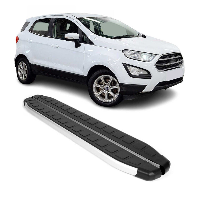 Marchepieds Latéraux pour Ford Ecosport 2013-2024 Aluminium Noir Gris 2Pcs