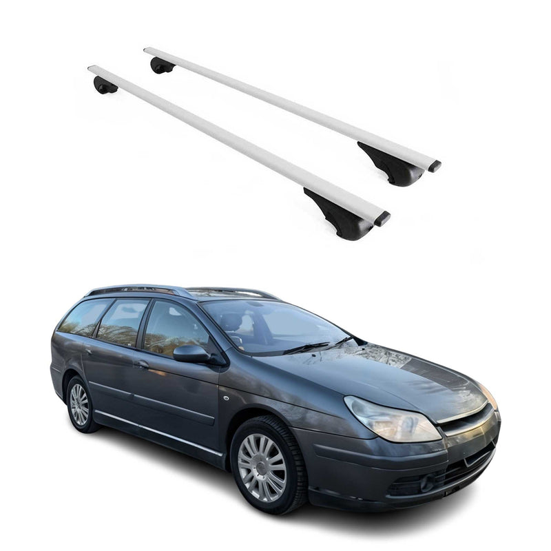 Barres de toit Transversales pour Citroen C5 2001-2008 Break Fer Argent