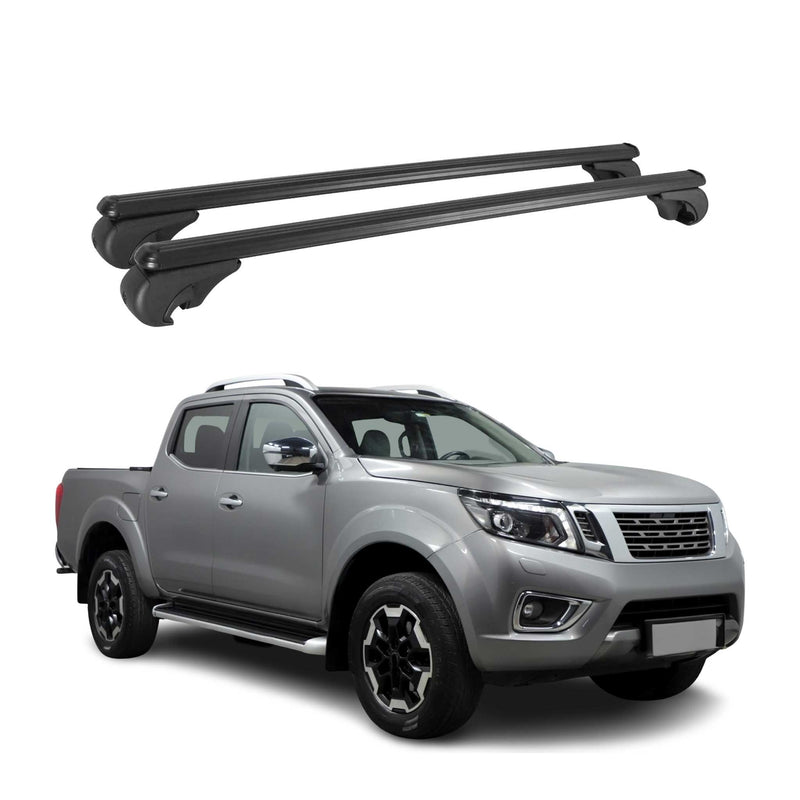 Barres de toit Transversales pour Nissan Navara 2014-2020 Aluminium Noir
