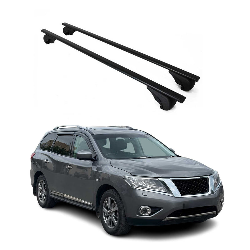 Barres de toit Transversales pour Nissan Pathfinder R52 2013-2021 Fer Noir