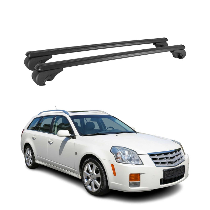 Barres de toit Transversales pour Cadillac BLS Break 2006-2010 Aluminium Noir