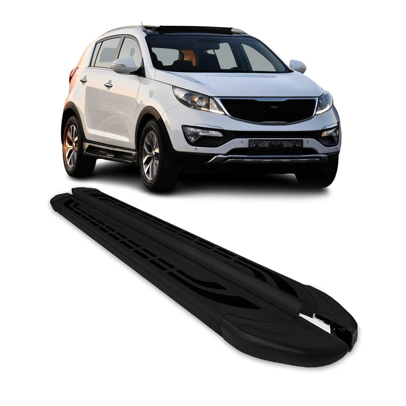Marchepieds Latéraux pédale pour Kia Sportage 2010-2015 Aluminium Noir 2Pcs
