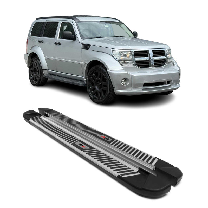 Marchepieds Latéraux pour Dodge Nitro 2006-2012 Noir Gris Aluminium 2Pcs