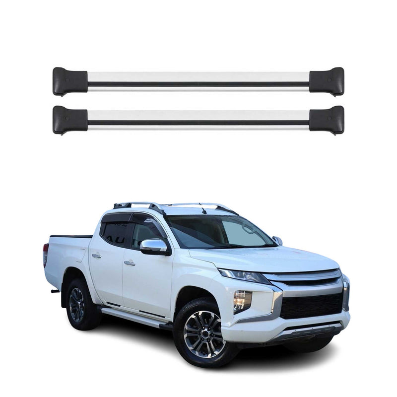 Barres de toit transversales pour Mitsubishi L200 2015-2019 L2 Aluminium Gris