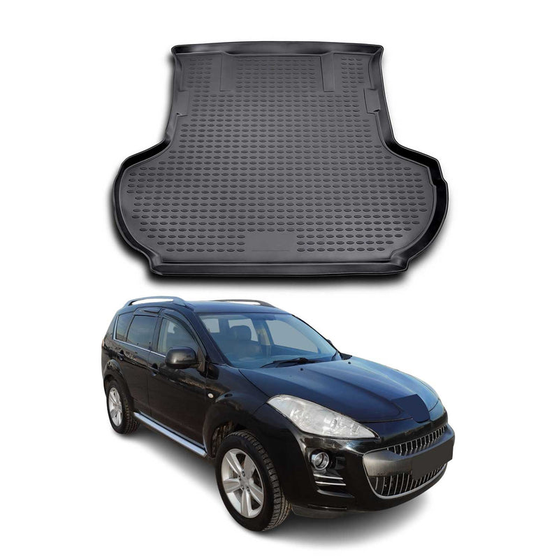 Tapis de Coffre pour Peugeot 4007 2007-2013 TPE Noir