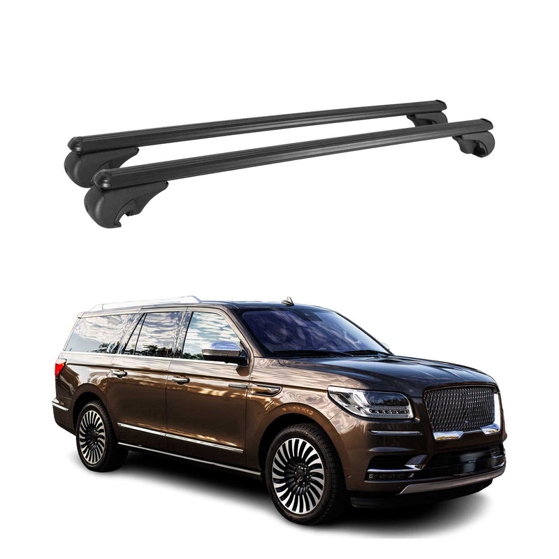 Barres de toit Transversales pour Lincoln Navigator 2018 en Alu Noir ABE