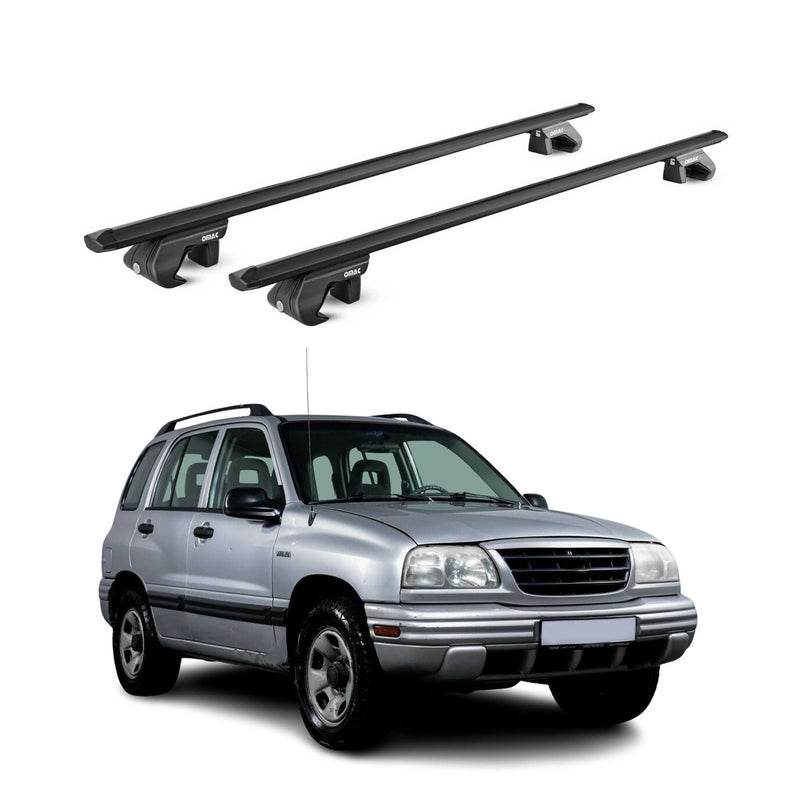 Barres de toit transversales ABE pour Suzuki Vitara ET 1998-2005 5 P Alu Noir 2x