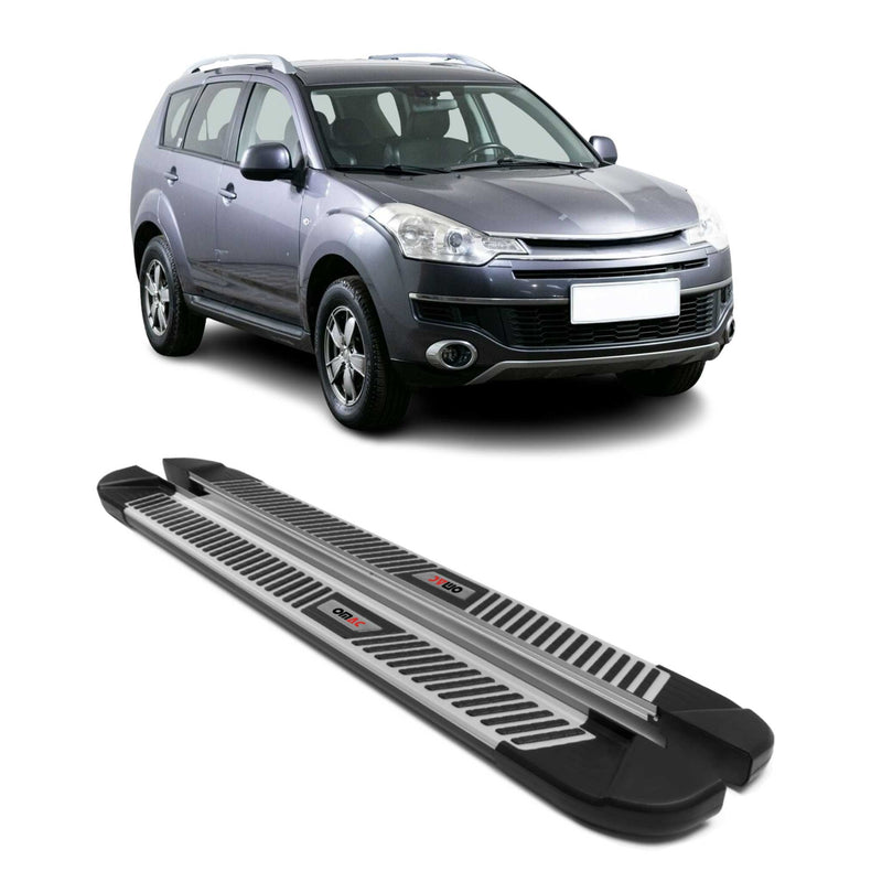 Marchepieds Latéraux pour Citroen C-Crosser 2007-2013 Aluminium Noir Gris 2Pcs
