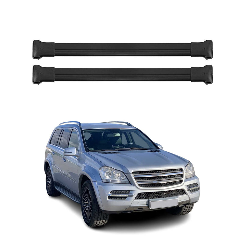 Barres de toit transversales pour Mercedes GL Classe X164 2006-2012 Alu Noir