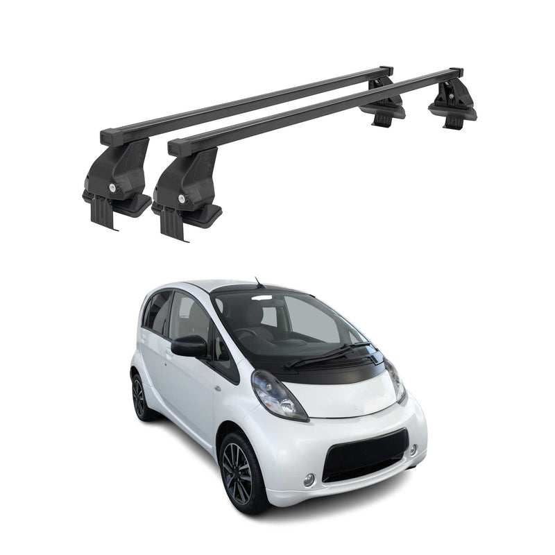 Barres de toit transversales pour Peugeot iOn / Citroen C-Zero 2010-2014 Noir 2x