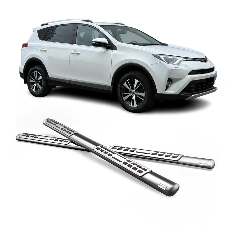 Marchepieds Latéraux pour Toyota RAV4 XA40 2013-2015 Acier Inoxydable Argent