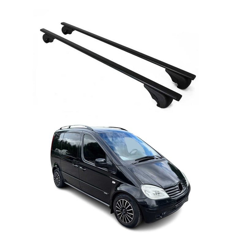 Barres de toit Transversales pour Mercedes Vaneo 2002-2005 Fer Noir