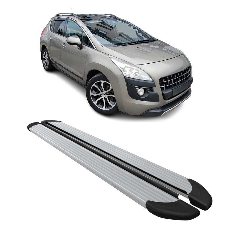 Marchepieds Latéraux pédale pour Peugeot 3008 2009-2016 Aluminium Argent 2Pcs