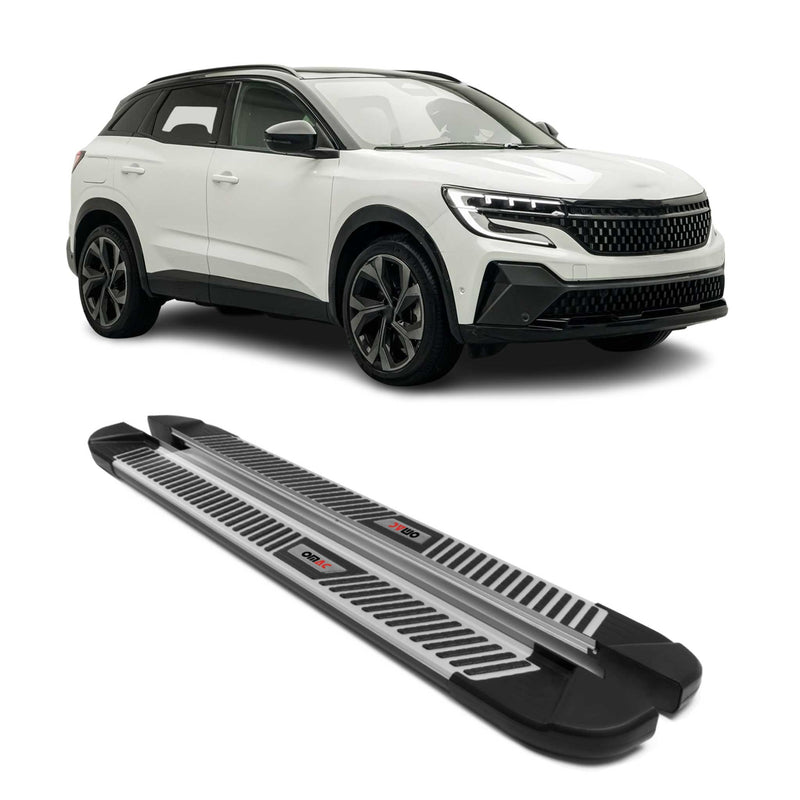 Marchepieds Latéraux Pédale pour Renault Austral 2022-2025 Alu Noir Argenté 2x