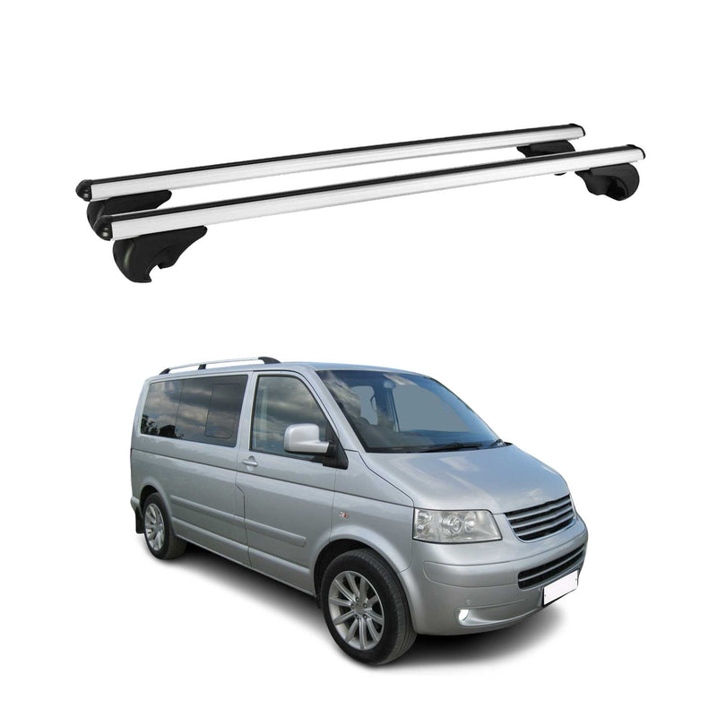 Barres de toit Transversales pour VW Multivan T5 Caravelle 2003-2015 Alu Argent