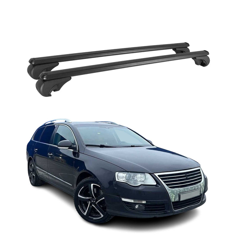 Barres de toit Transversales pour VW Passat Variant 2005-2010 Aluminium Noir