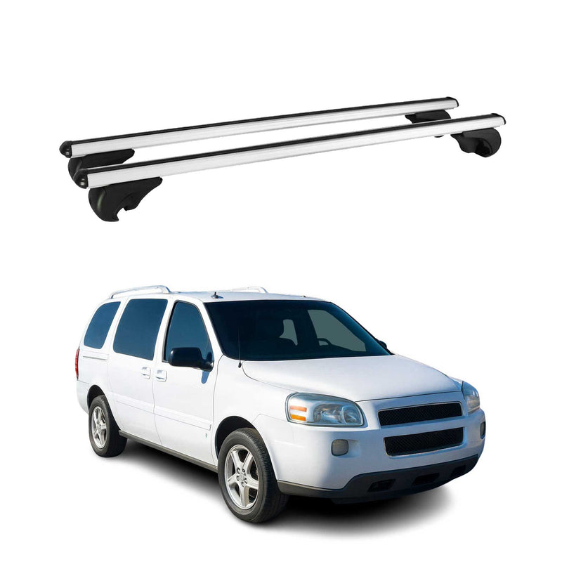 Barres de toit Transversales pour Chevrolet Uplander 2005-2009 Aluminium Argent