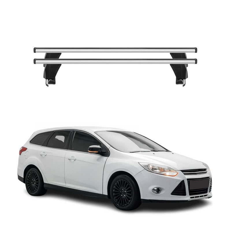 Barres de toit Transversales pour Ford Focus III Break 2011-2018 Alu Gris 2x