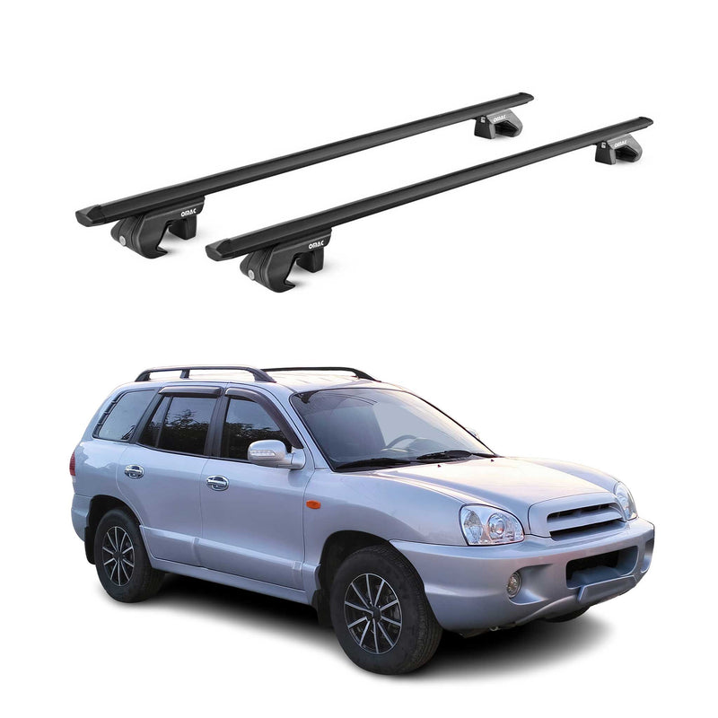 Barres de toit transversales pour Hyundai Santa Fe CM 2006-12 5 P Noir 2x ABE