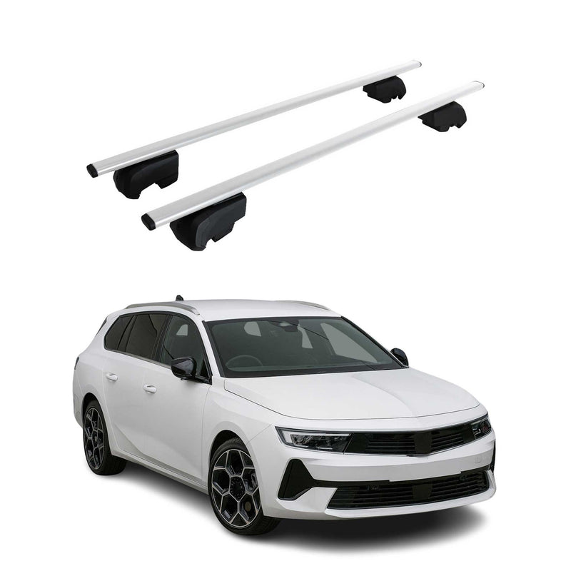 Barres de toit Transversales pour Opel Astra Sports Tourer 2021-2023 Argent ABE