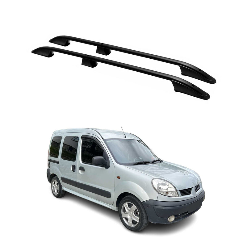 Barres de toit longitudinales pour Renault Kangoo 1996-2007 L1 Court Alu Noir