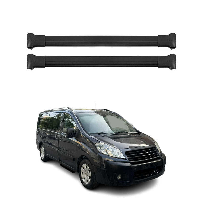 Barres de toit transversales pour Fiat Scudo 2010-2016 Aluminium Noir