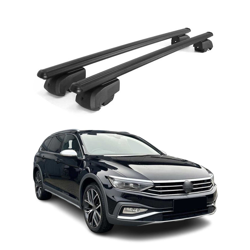 Barres de toit Transversales pour VW Passat Alltrack 2015-2023 Alu Noir ABE