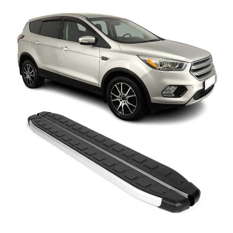 Marchepieds Latéraux pédale pour Ford Kuga 2012-2018 Aluminium Noir Gris 2Pcs