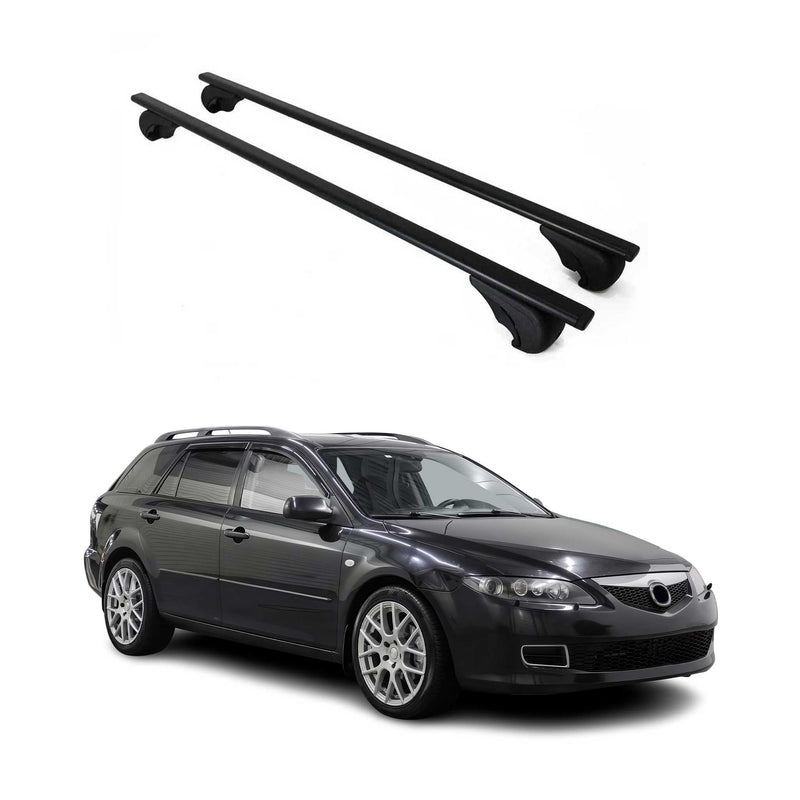 Barres de toit Transversales pour Mazda 6 2002-2007 Fer Noir