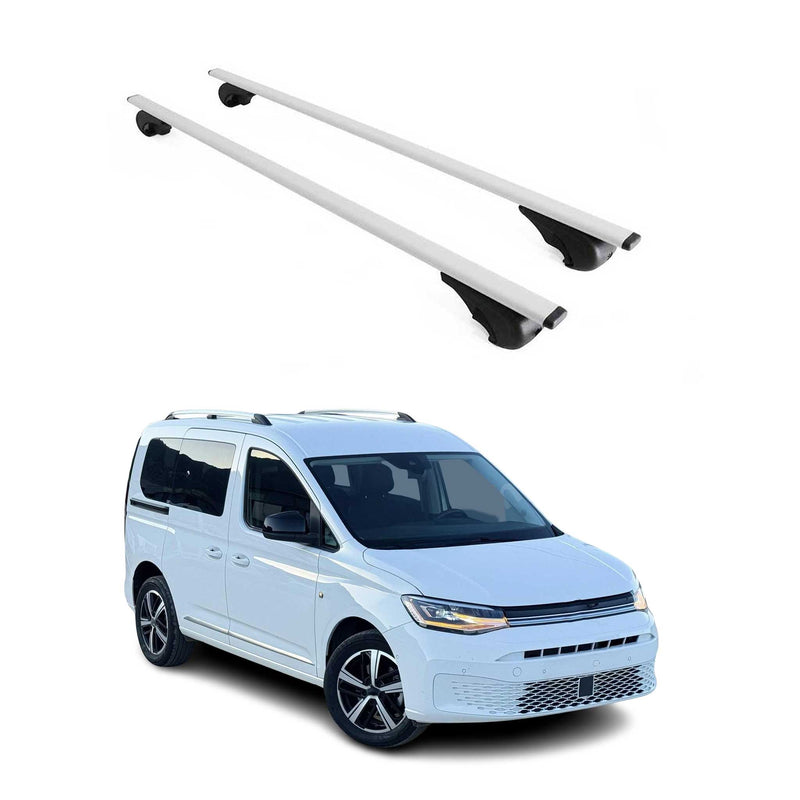 Barres de toit Transversales pour VW Caddy 2020-2024 Fer Argent