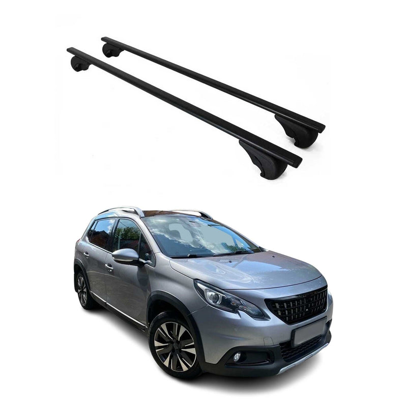 Barres de toit Transversales pour Peugeot 2008 2013-2020 Fer Noir