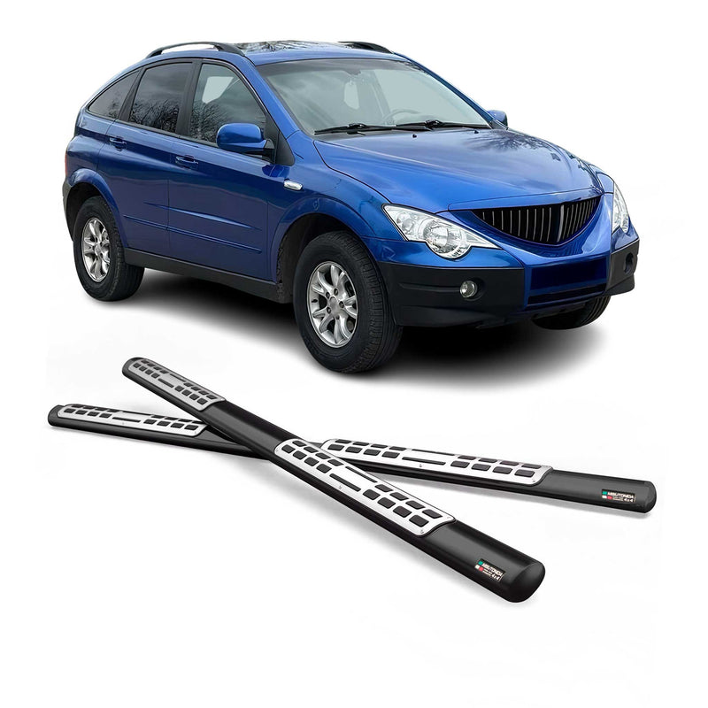 Marchepieds Latéraux pour SsangYong Actyon 2006-2012 Acier Inoxydable Noir