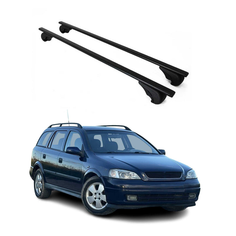 Barres de toit Transversales pour Opel Astra G Caravan 1998-2004 Fer Noir