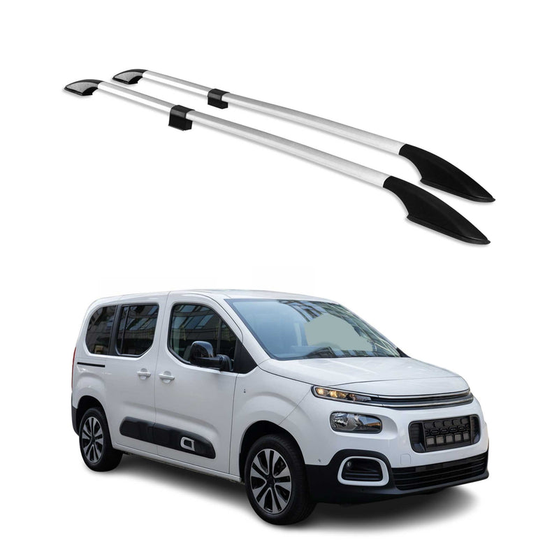 Barres de toit longitudinales pour Citroen Berlingo 2018-2025 L1 Alu Gris 2x