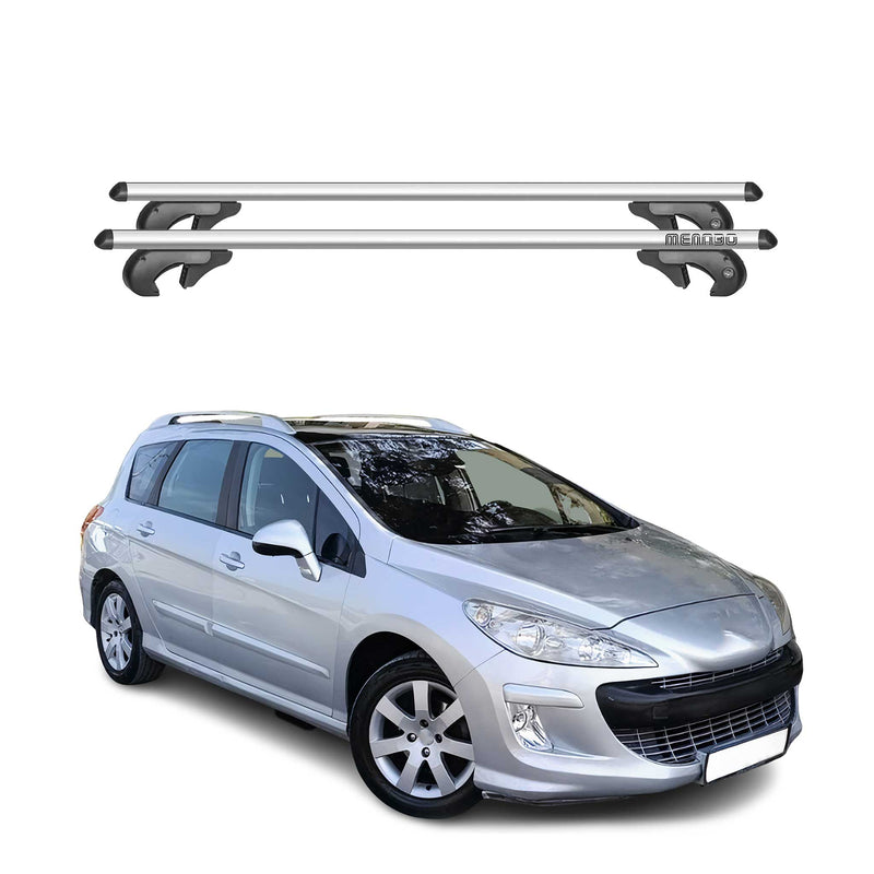Barres de toit transversales pour Peugeot 308 Kombi 2008-2013 90kg Alu Gris