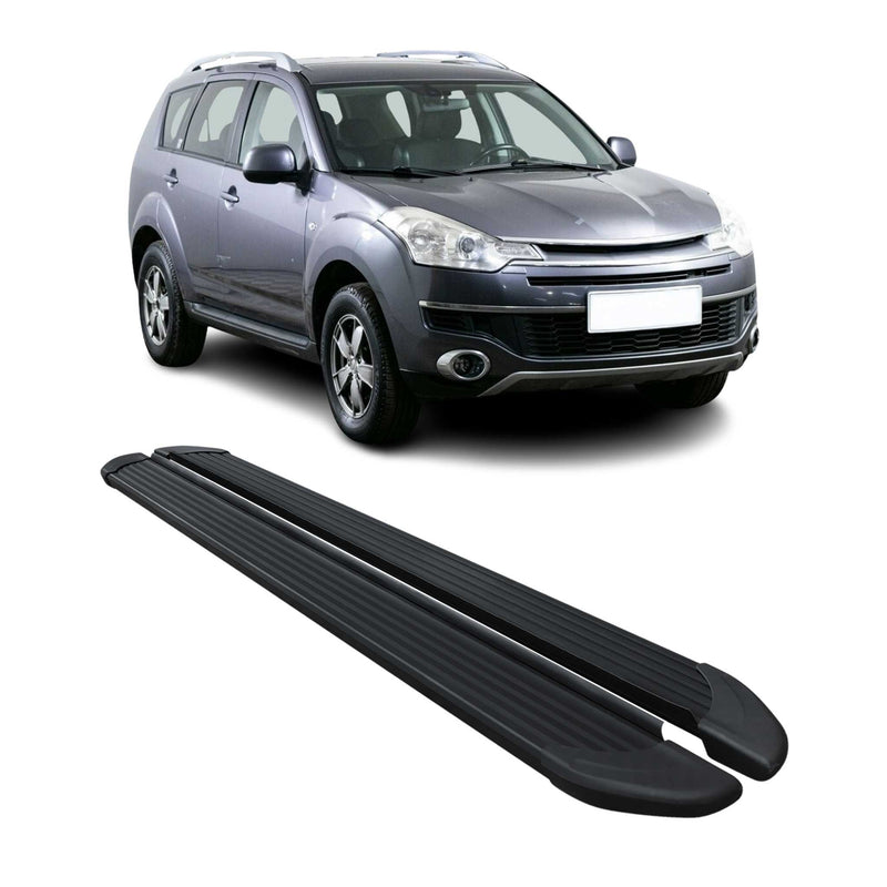 Marchepieds Latéraux pour Citroen C-Crosser 2007-2013 Noir Aluminium 2Pcs