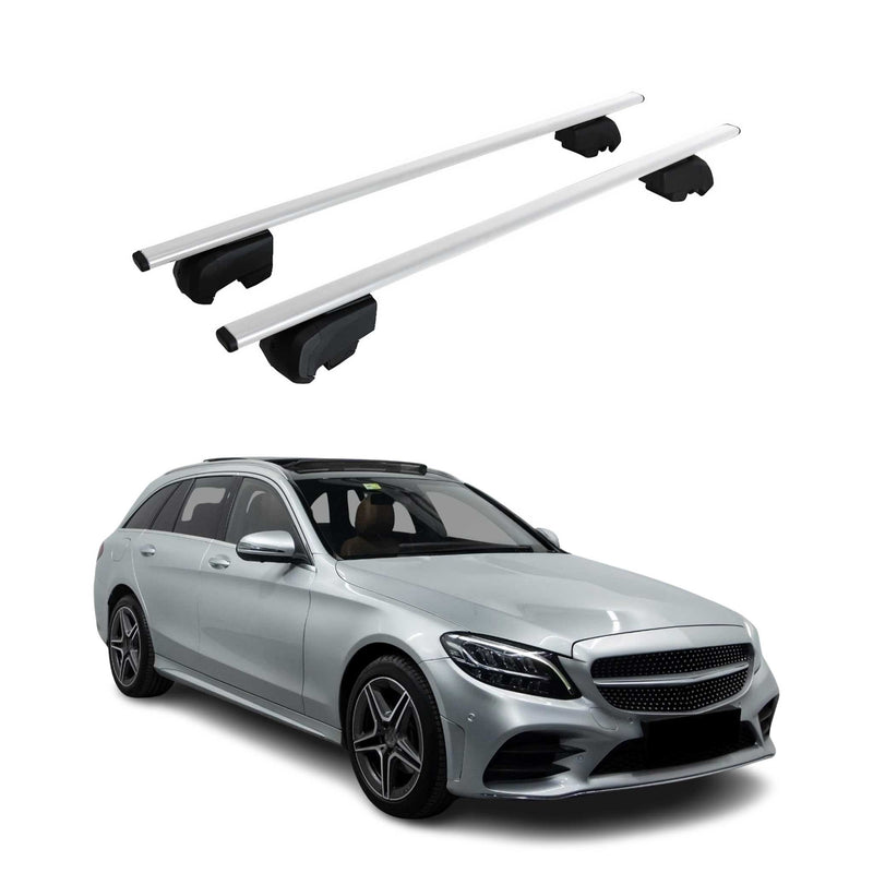Barres de toit Transversales pour Mercedes Classe C S205 2014-2021 2Pcs ABE
