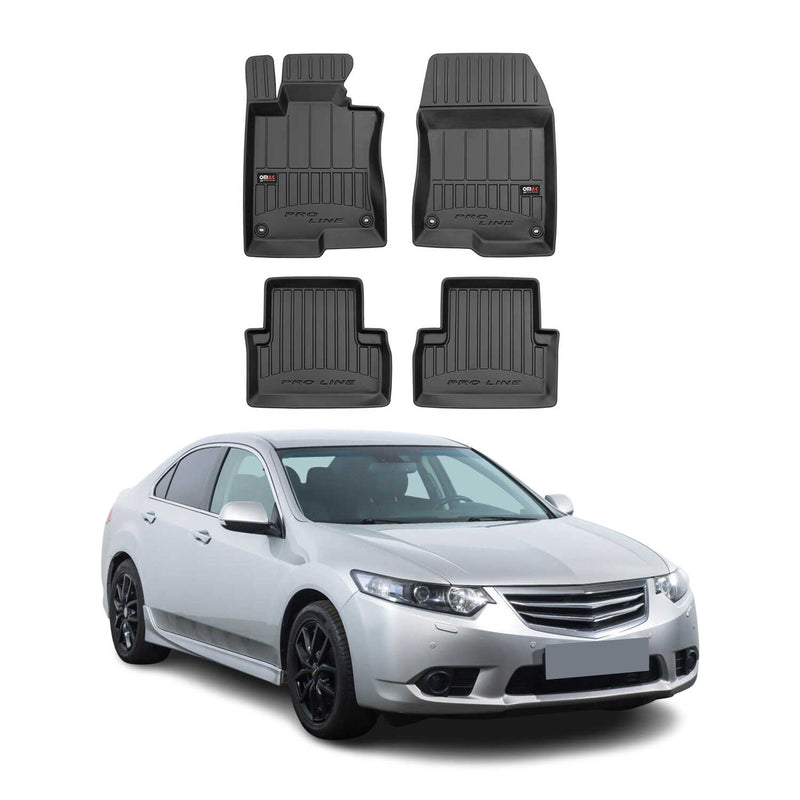 OMAC Tapis de sol en caoutchouc pour Honda Accord VIII 2008-2015 Noir Premium