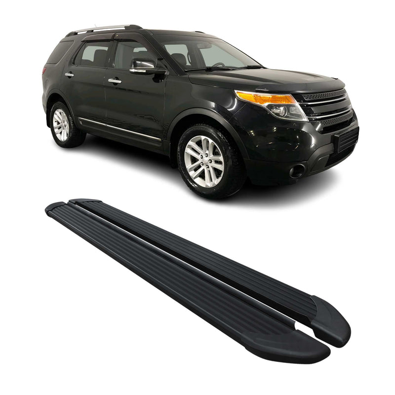 Marchepieds Latéraux pédale pour Ford Explorer 2011-2020 Aluminium Noir 2Pcs