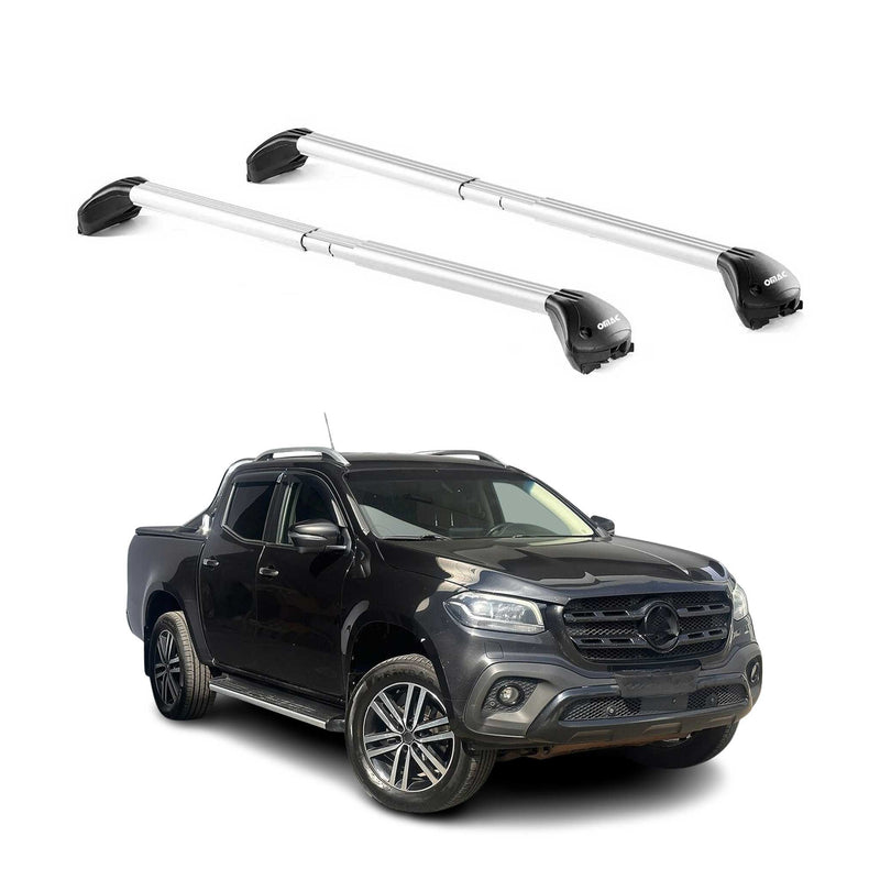 Barres de toit pour Mercedes Classe X 470 2017-2020 5P Gris Argenté 2 pièces ABE